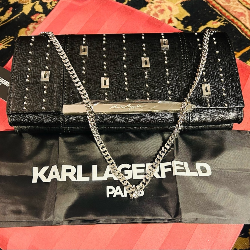 NWT Karl Lagerfeld Paris Logo Leather bag w/ DUST BAG